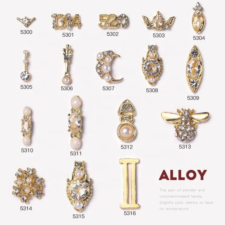 
3D Bee Alloy Nail Jewelry Diamond Charm Metal Frame Rivets Nail Sequin Accessories 