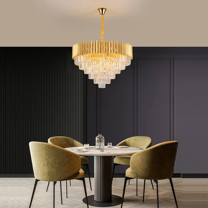 Customization Large 128W Luxury Decoration Lobby Chandelier LED Hotel Modern Ceiling Pendants Crystal Chandelier