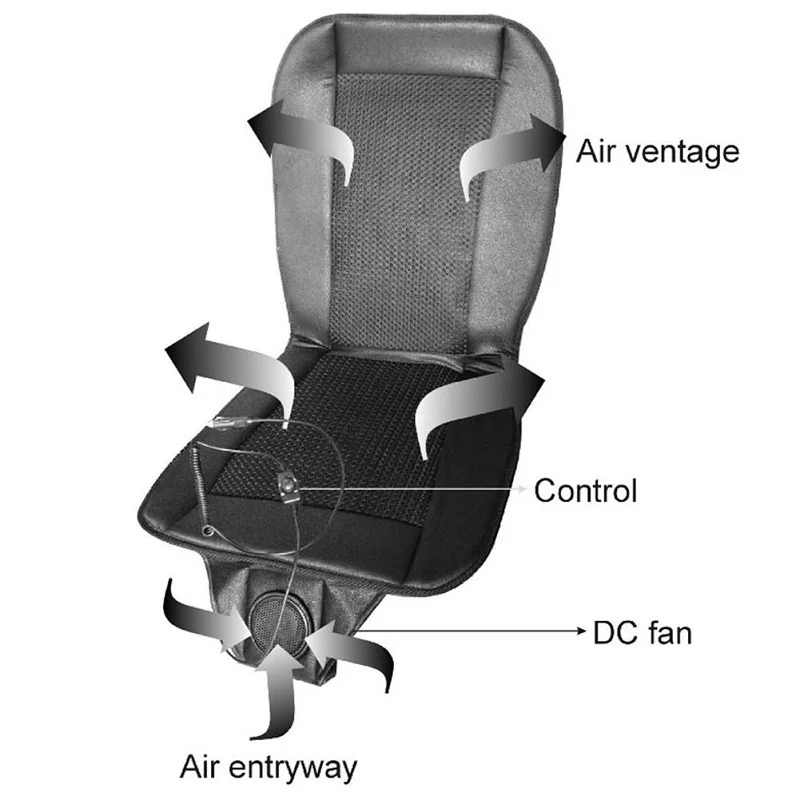 12V Automotive Adjustable Cooling Car Seat Cushion Comfortable Cooling Car Seat Cushion Air Fan Massage Auto Seat