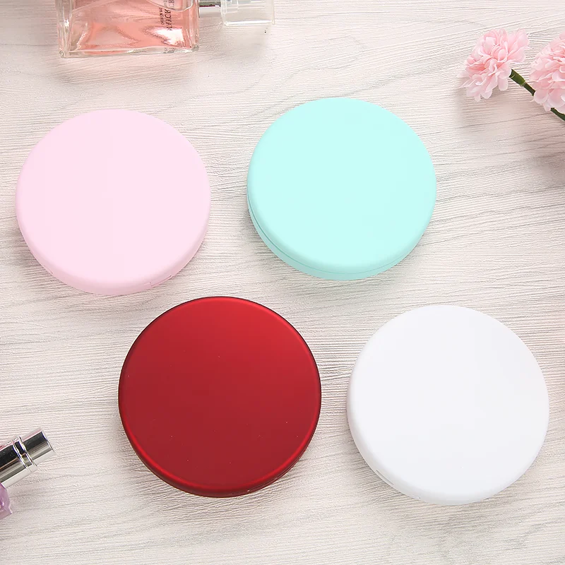 Double sided 2X magnifying table standing led pocket vanity mirror