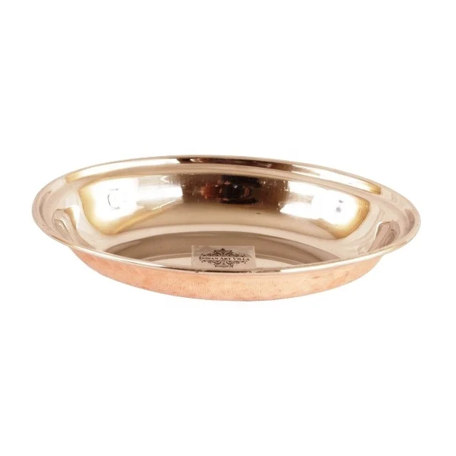 Best Quality Copper Oval Tray in Serving Steel Platter Wholesaler & Suppliers From India