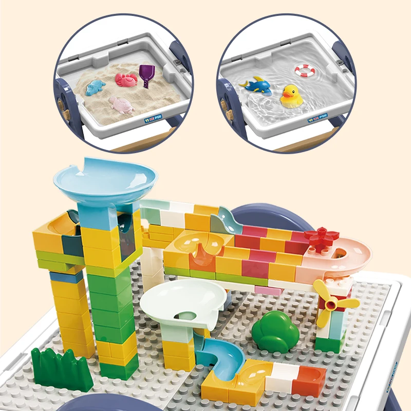 160 granule building blocks table and chair villa building blocks early education wooden table children can draw learning toy