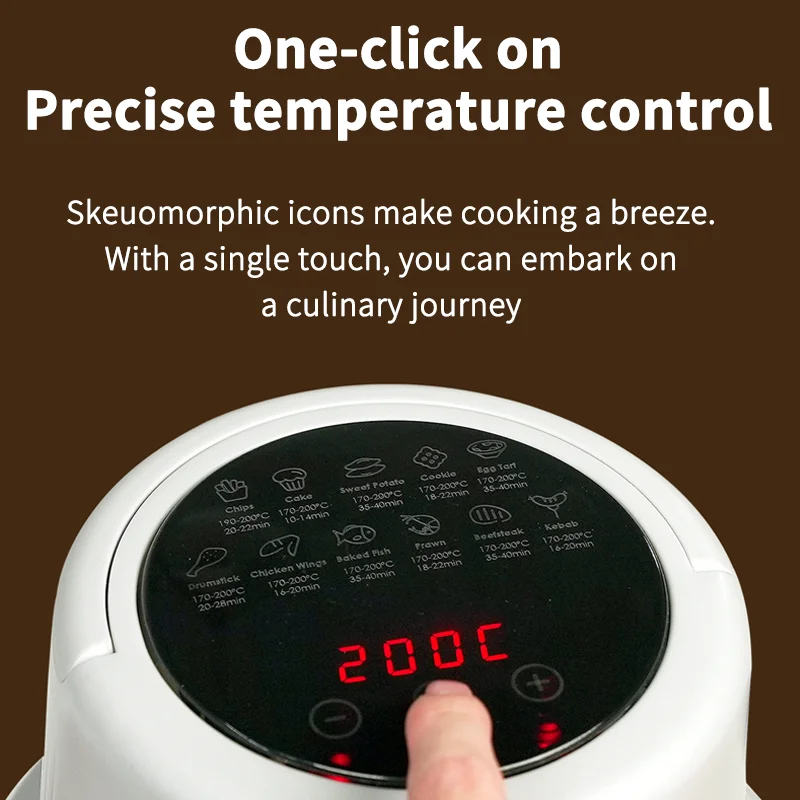 3L Visual Glass Pot Oil-Free  Air Fryers and Mini Electric Deep Fryer Non Stick Air Fryers