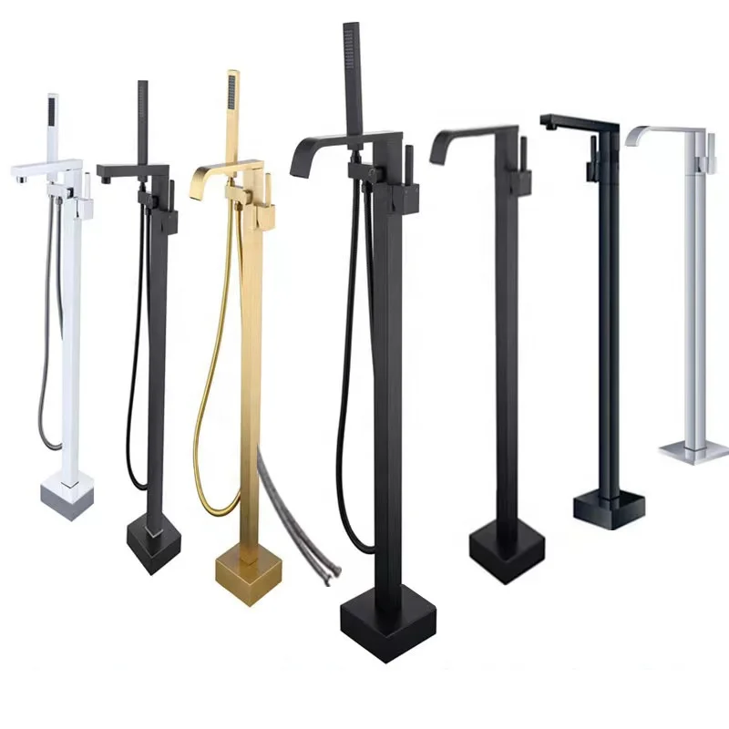 cUPC  Floor Mount Bathtub Faucet Freestanding Tub Filler High Flow Standing Shower Faucets Tub Faucets with Hand Shower