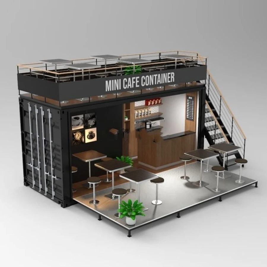 Роскошная доставка 20ft 40ft контейнер для ресторана бар с кухней кафе контейнер Кофейня для продажи