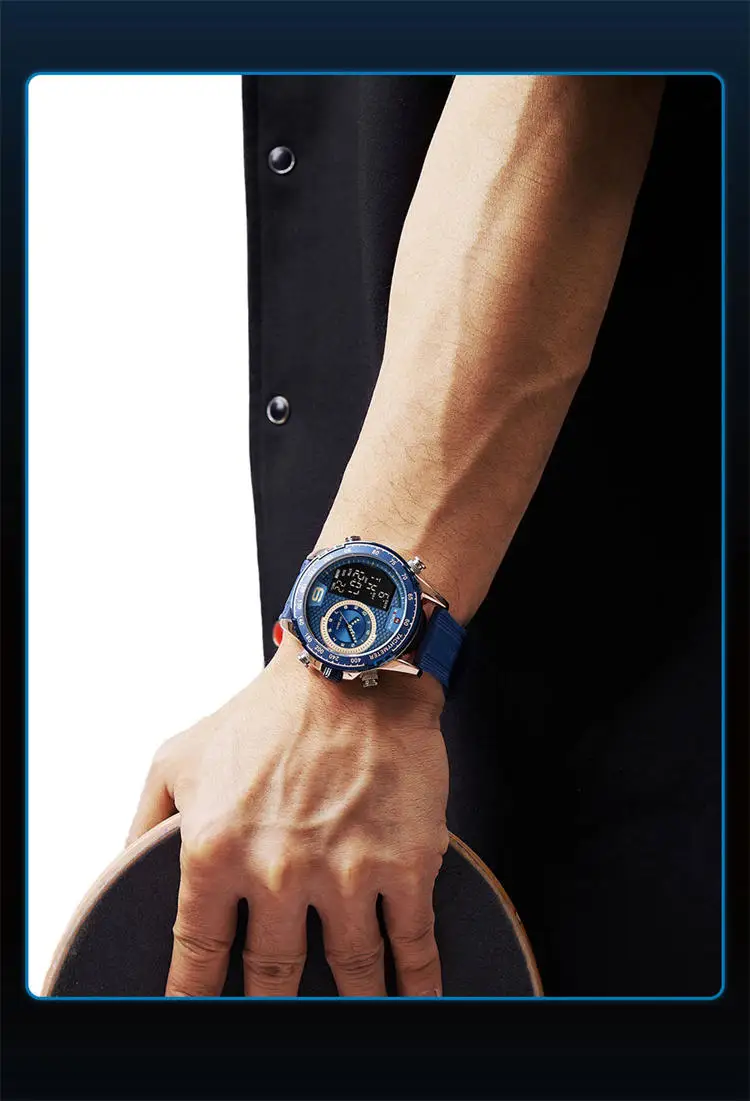 Naviforce NF9199T high quality make custom  mens hour perfect TPU big numbers date display  sports wristwatch