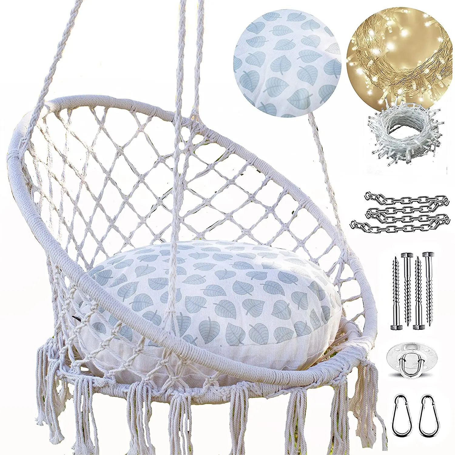 
Outdoor Indoor Fairy Lights and Hanging Set for swing hammock chair 