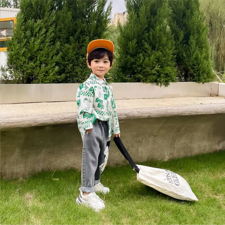2022 summer new style clothes for children long sleeve kids t shirts 100%cotton boys polo shirts