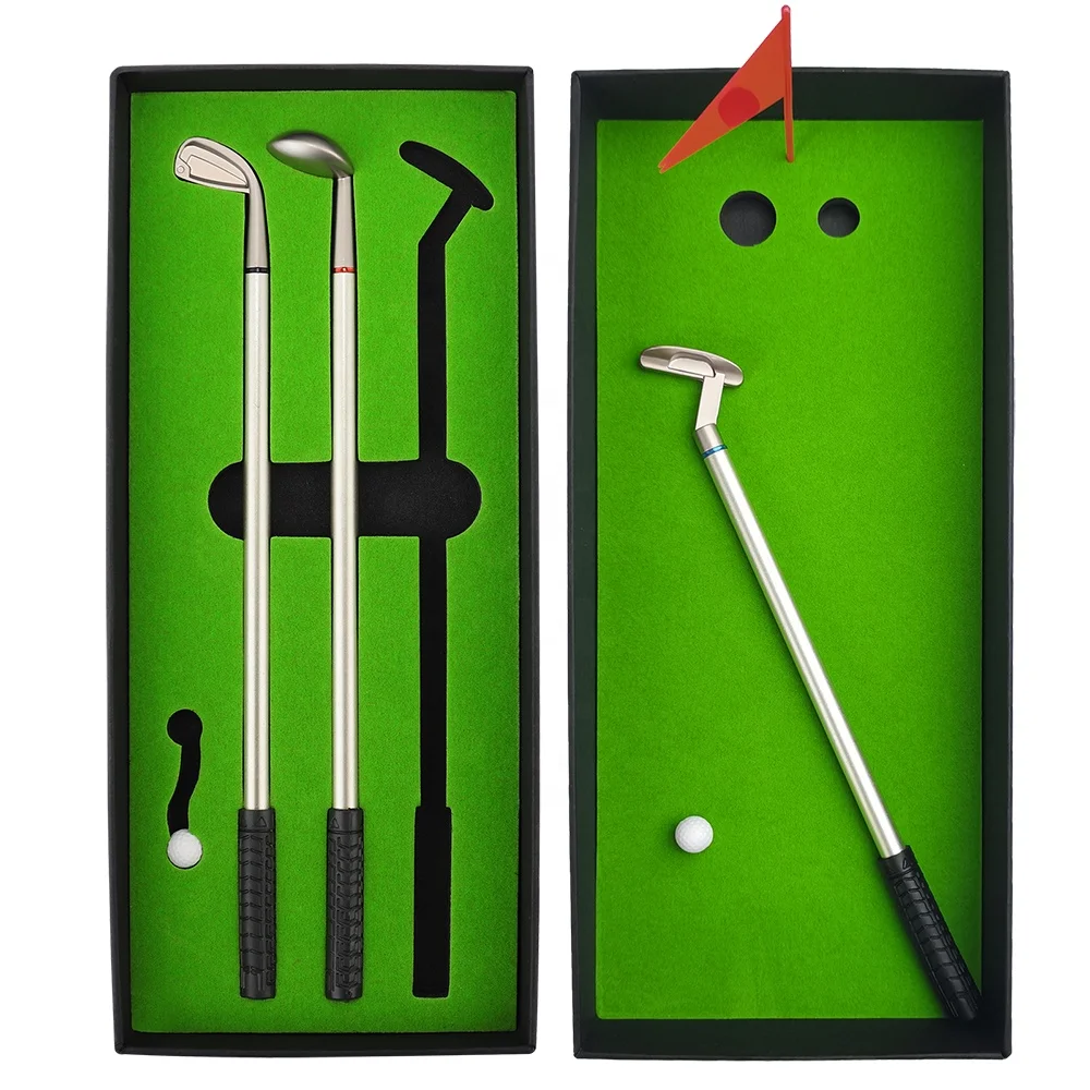 Mini Desktop Golf Gift Golf Ball Club Pen Box Set Game For Men Dad Boss Coworker Teen Boys