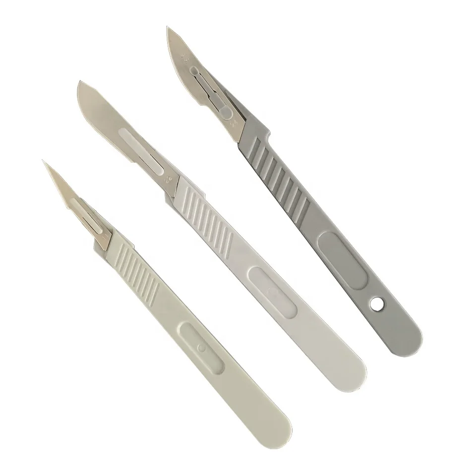 CE certificate Disposable sterile surgical scalpel #15, surgical dental scalpel with plastic/stainless steel handle