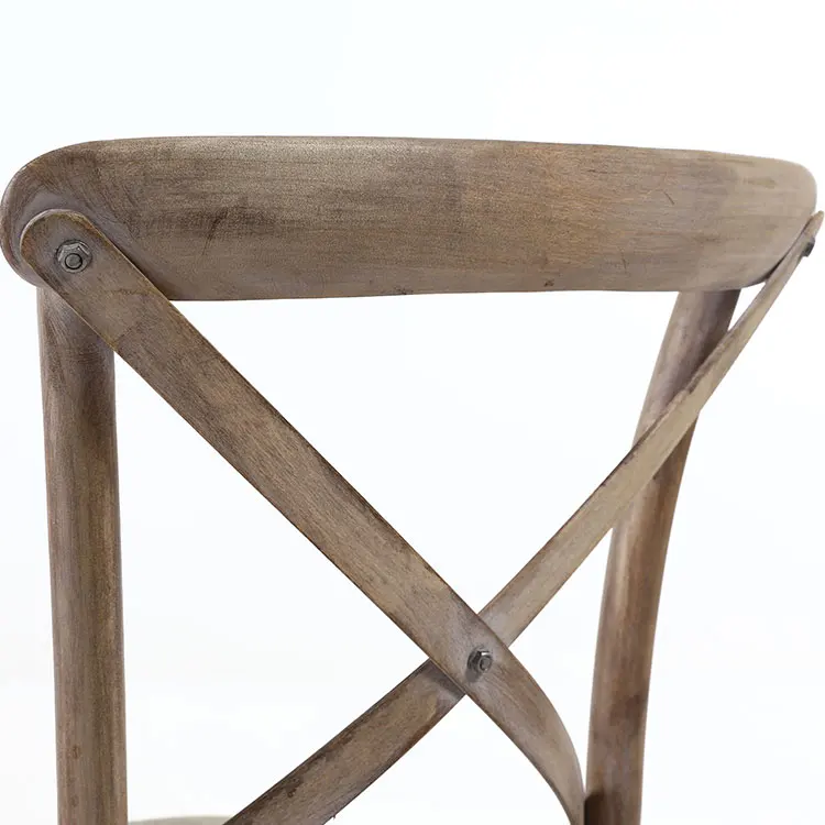 
Wholesale Popular Natural Wood Ksf25003 Canvas Antique Kids Cross Back Dining Chairs 