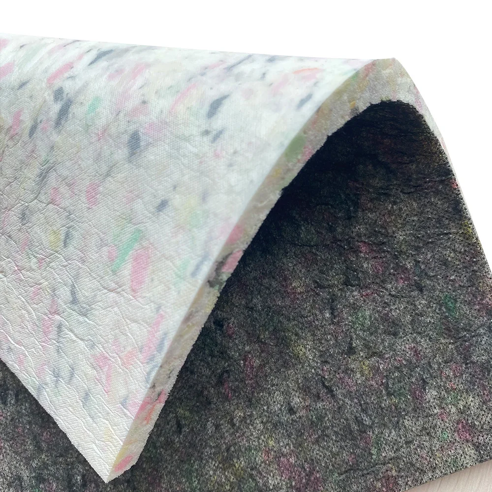 Flame retardant 120 kg/m3 Thickness 8mm Single PE coated hardwood rug padding foam sheets carpet underlayment