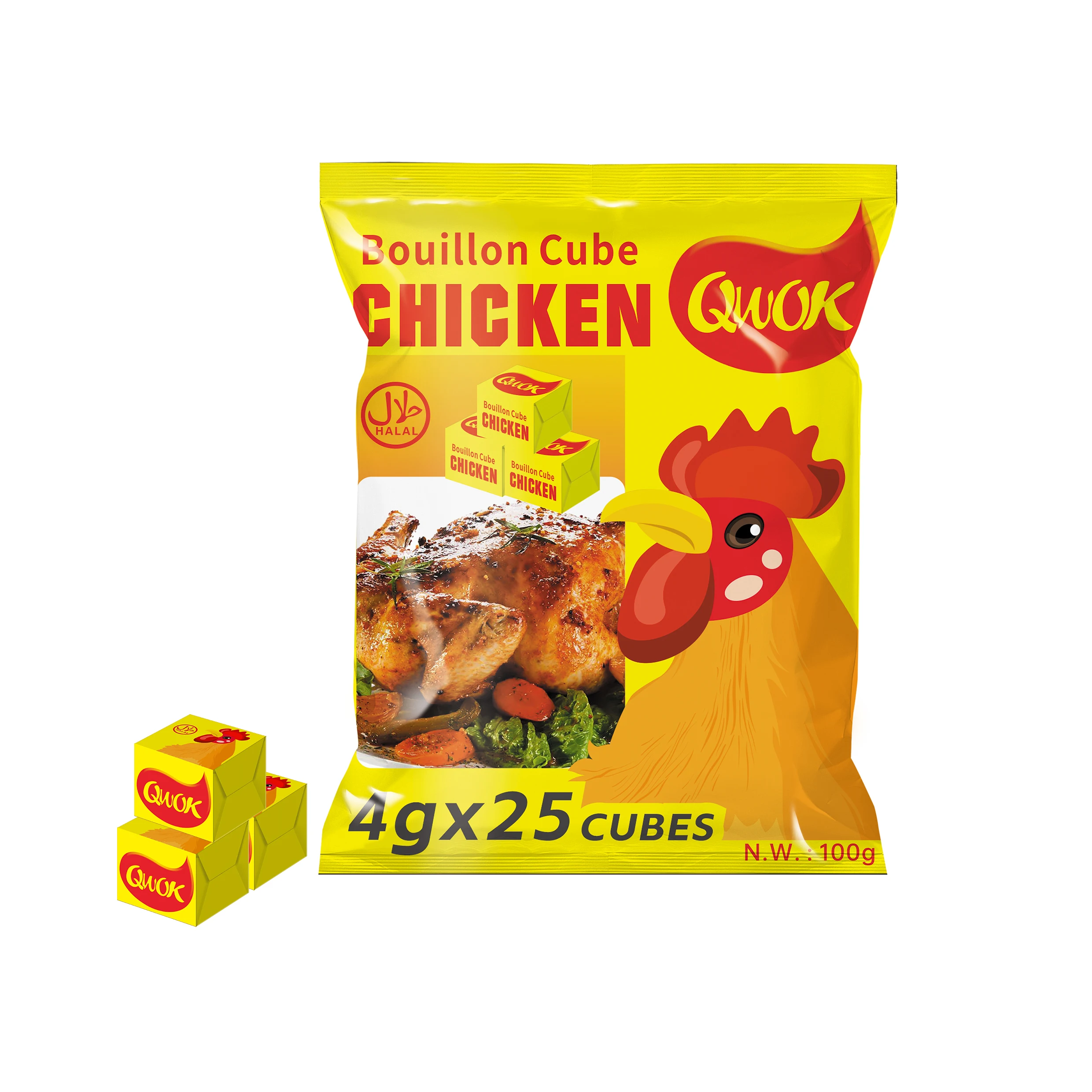 HALAL 4g chicken flavour seasoning bouillon cube Wholesale customization high quality