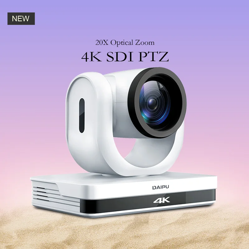 DAIPU PTC-20SK AI Auto Tracking 4K 20X Optical Zoom PoE 3G-SDI HD-MI PTZ Camera for Church
