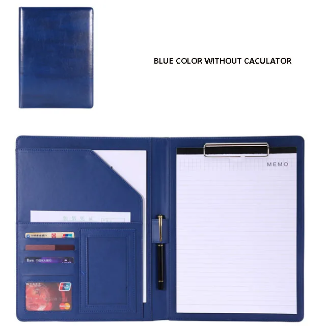 High quality Personalized  PU leather file folder portfolio with custom logo engraved