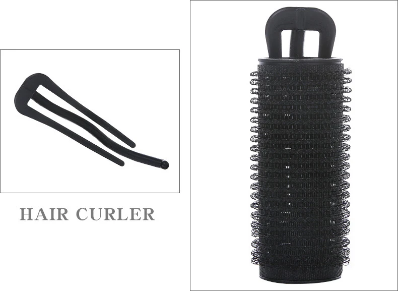 Black 5PCS/Set Curlers Nylon Curling Clip DIY Hair Rollers Sleep Air Bang