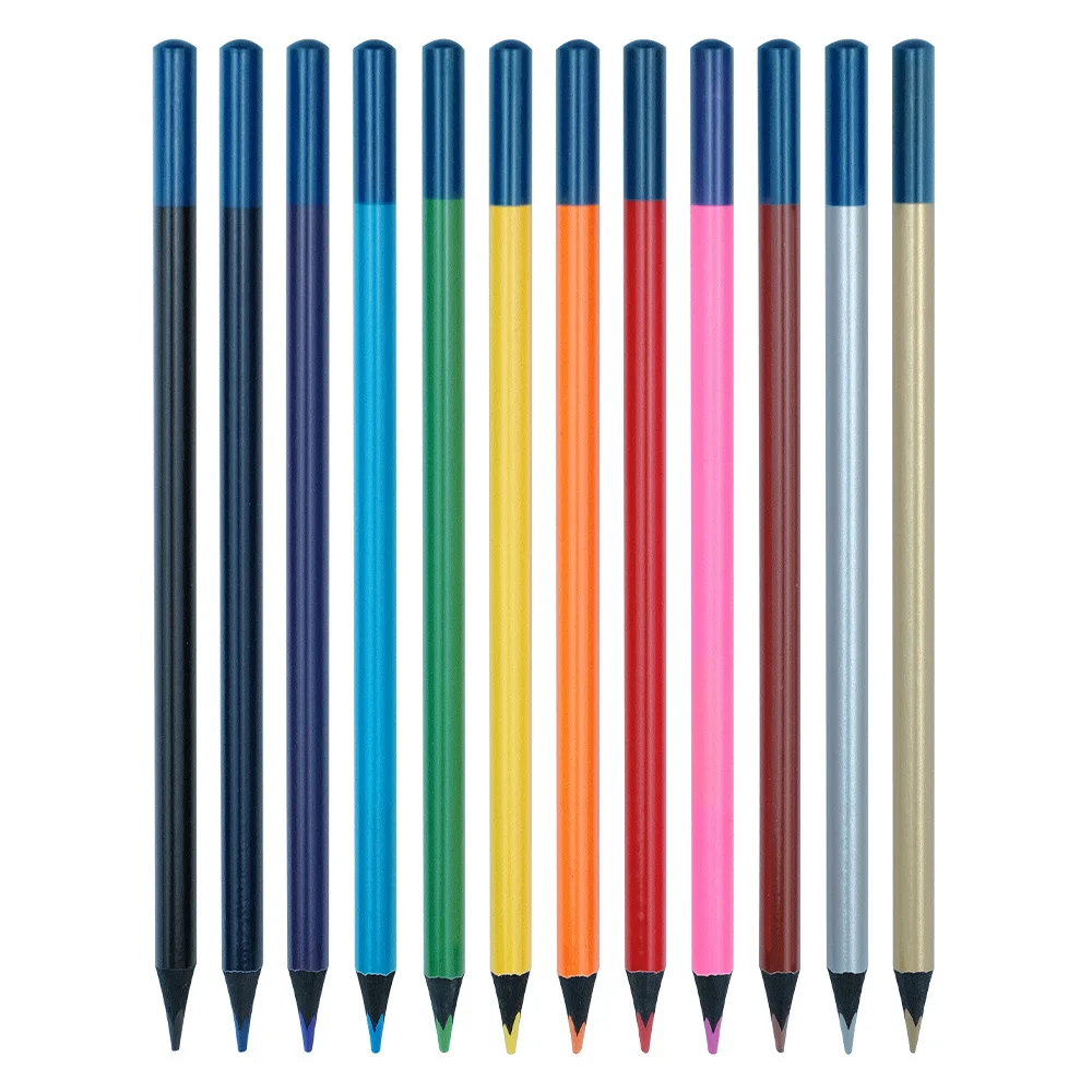 Cheap Eco-friendly Bulk Color Pencil Natural Wood Colored Pencil Set Customization