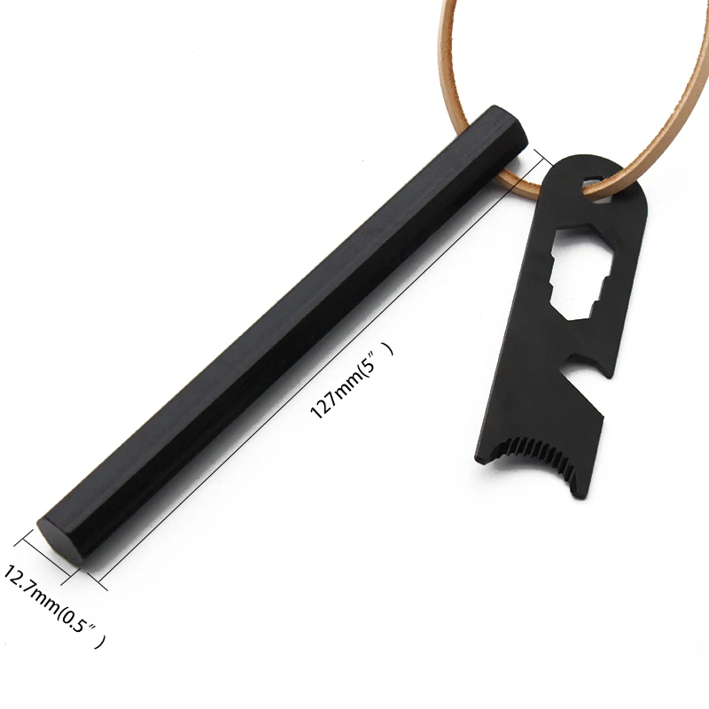 10inch Outdoor Camping Survival Magnesium Hexagon Ferrocerium Rod Ferro Flint and Steel Firestarter