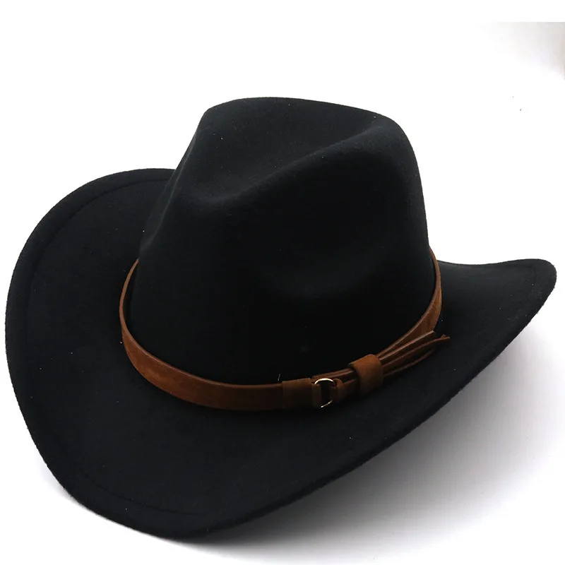Hot Selling Western Wide Brim Women Felt Wool Cow Boy Fedora Hat for Man