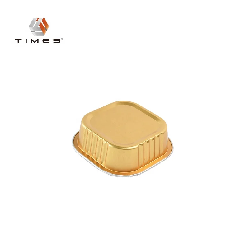With Lid Food Container Baking Cup Aluminum Foil 120ml Recyclable Customized PET Ningbo OEM Square Aluminum Tray Aluminum Plate