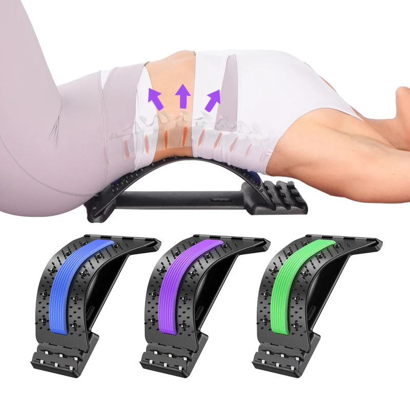 New relaxers yoga exercise waist lumbar massager traction multi-level pain relief back cracker stretcher