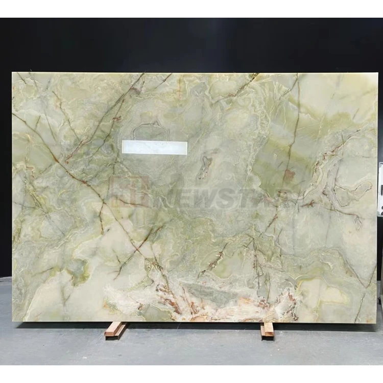 Newstar Wholesale Polished Green Jade Onyx Marble Stone Slabs For Table Bathroom Wall Onyx Tiles