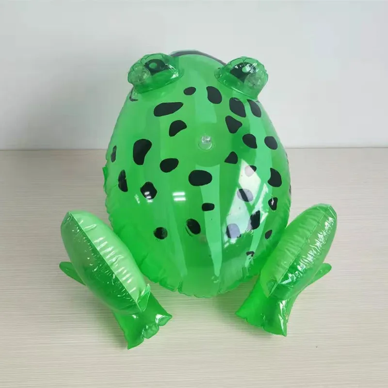 Stall Goods Inflatable Frog Toy with Led Light Rope Dog Opp Bag Durable Unisex Plastic Animals Theme Party Decorations 10 Pcs