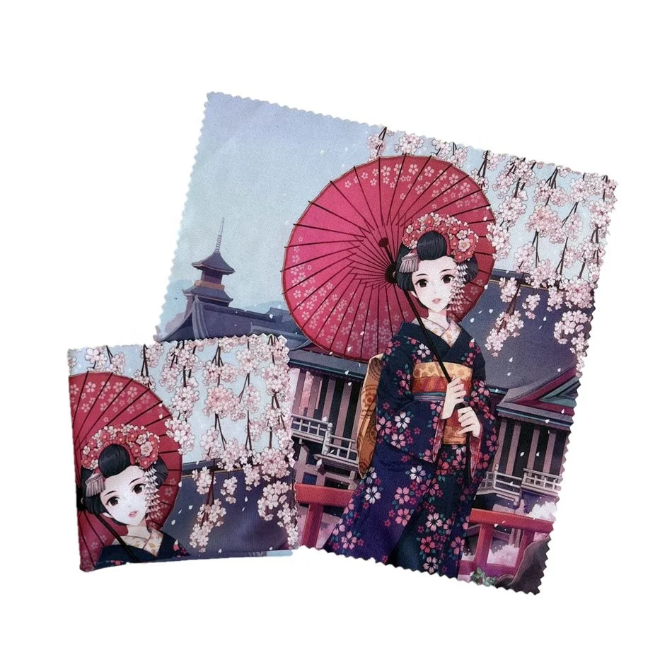 bulk full color printing microfiber eyeglass cleaning cloth