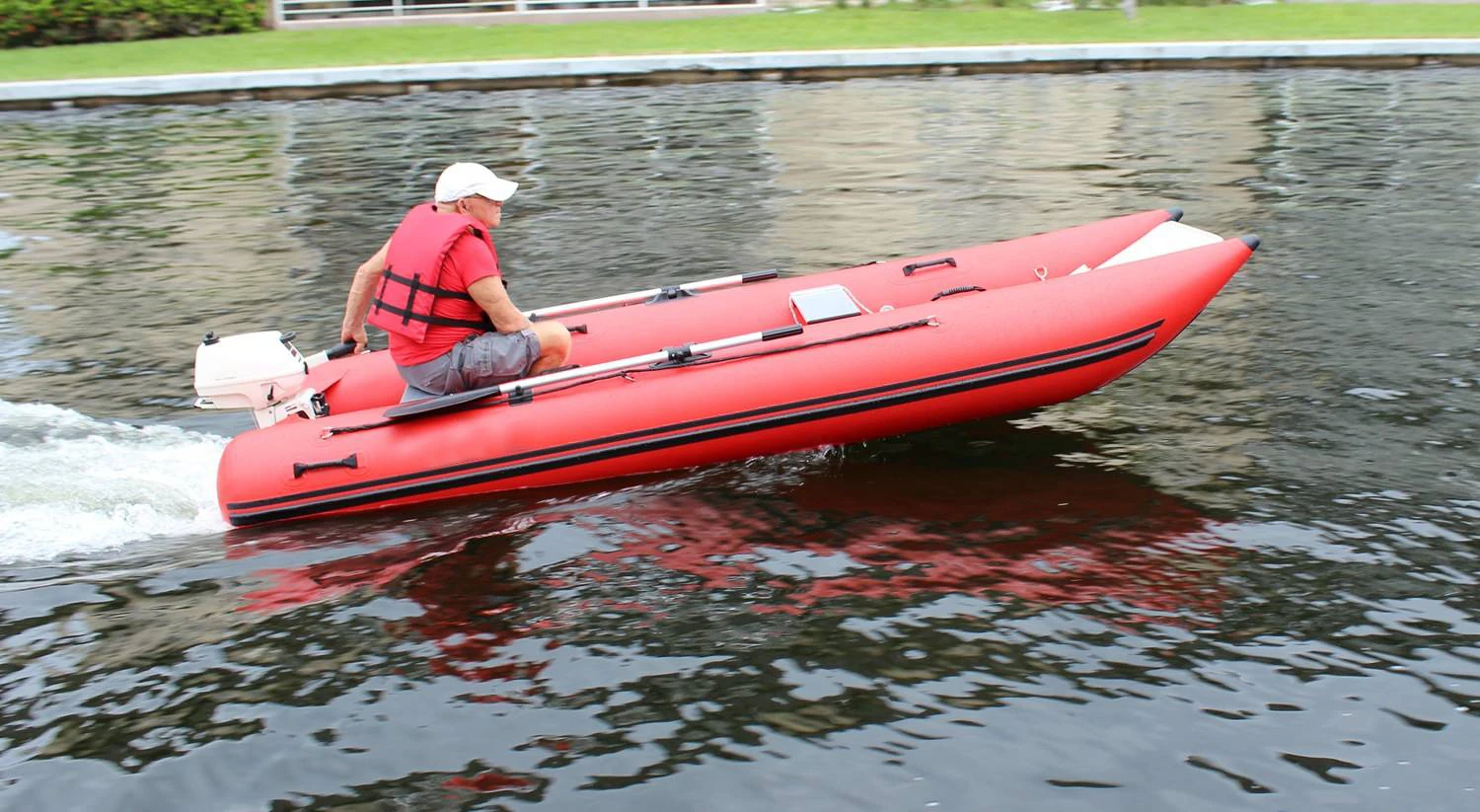 11feet small PVC catamaran boat fast boat for fishing Yellow
