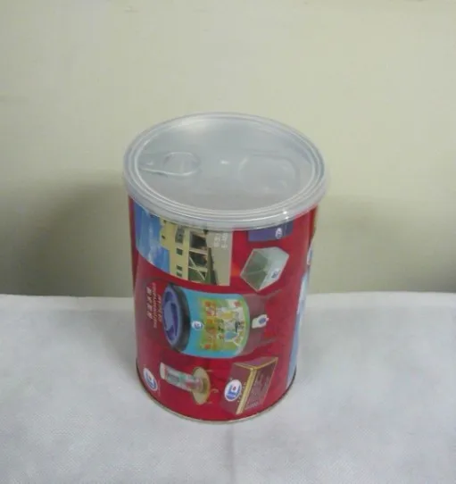 Custom coffee easy open aluminum container round tin can with lid