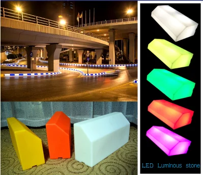 2024 Sidewalks illuminated plastic kerbs road side curb stone led plastic curbstones