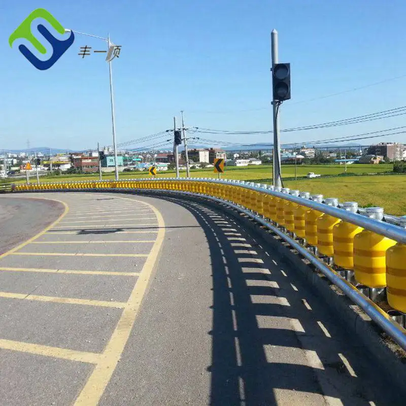Double Rolling Road Barrier EVA PU Foam Rolling Barrel Guardrail Safety Highway