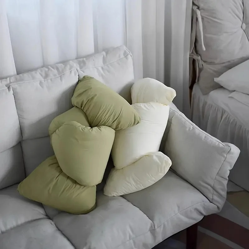 Modern Solid Color Bowknot Throw Pillow With Insert - Machine Washable, Zip Closure For Living Room Decor