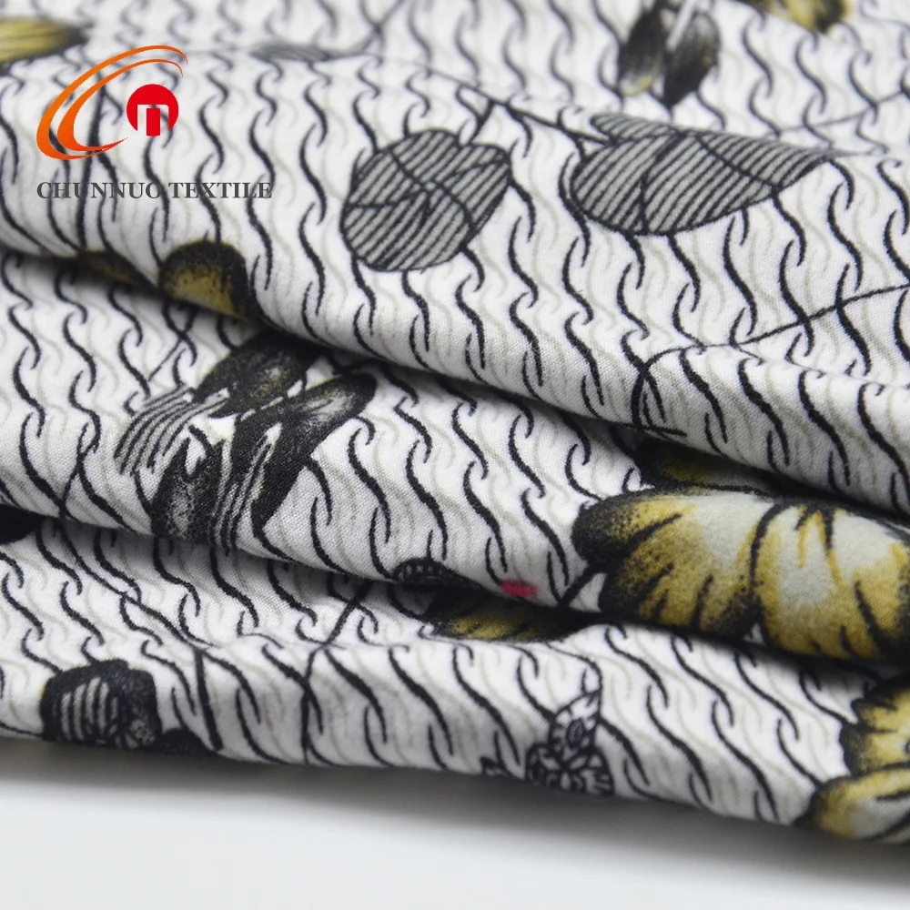 Chunnuo DTY Brushed Weft Knitted Fabric Poly Spandex Printed for men