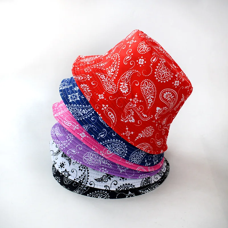 Korea ins cashew flower double-sided fisherman hat summer can be customized logo trendy men street all-match sunscreen hat