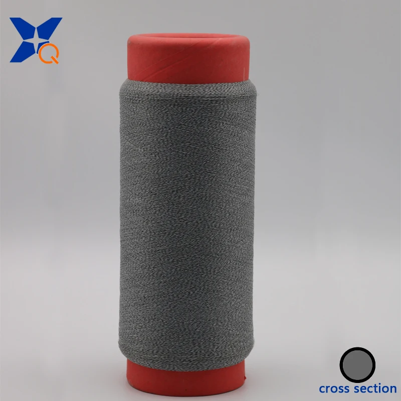 Carbon conductive fiber nylon filament 20D twist with 75D white FDY polyester filament Anti-Static yarn ESD garment