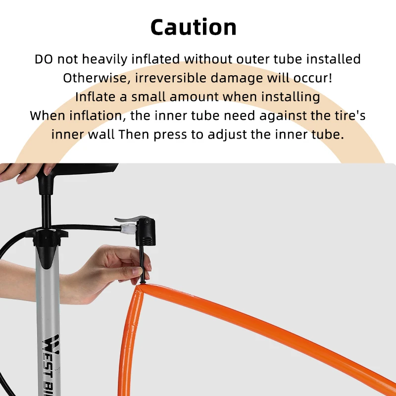 WEST BIKING 700C Road Bicycle TPU Inner Tube Nozzle Length 65 Small Orange Tire Cycling Accessories Mountain Bike Tires