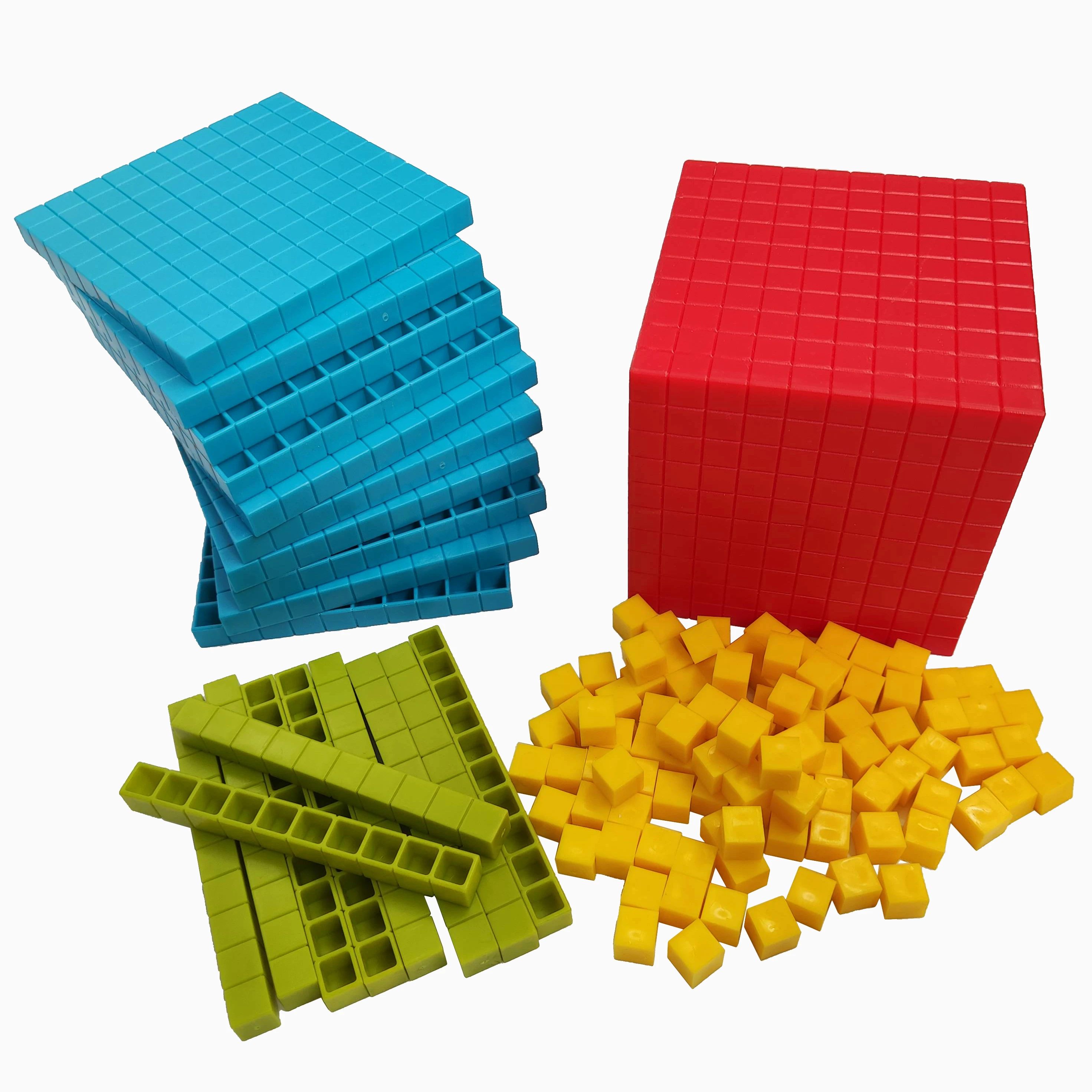 121pcs Decimal Math Counters Class Set Number Blocks Math Cubes ABS Plastic Base Ten Blocks For Students