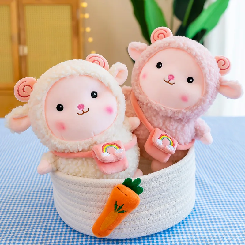 Songshan Toys 2024 new Customised cute large stuffed animal alpaca rainbow rag doll plush pillow cushions manufacturer factory