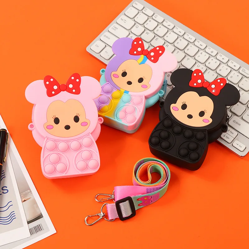 Fidget unicorn Wallet Pencil case Handbag Lady Bag Purse Bag Toy Shoulder Pop Fidget Toys Rainbow Silicone Fidget Purse Popoit