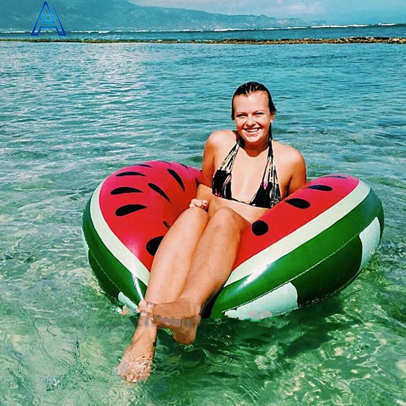 Watermelon fruit design PVC inflatable swim ring swim tube for pool float water toy promotional inflatable toy