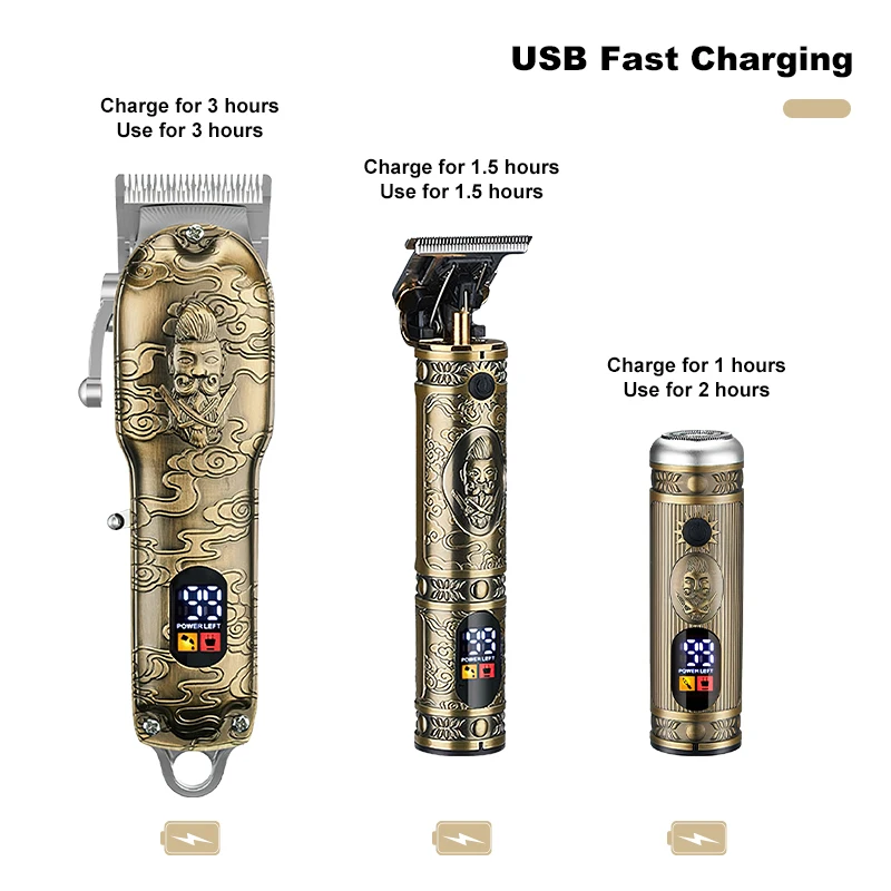 Chenfeng Factory hair cutting machine 3 Piece Set Vintage T9 Professional Hair Trimmer
