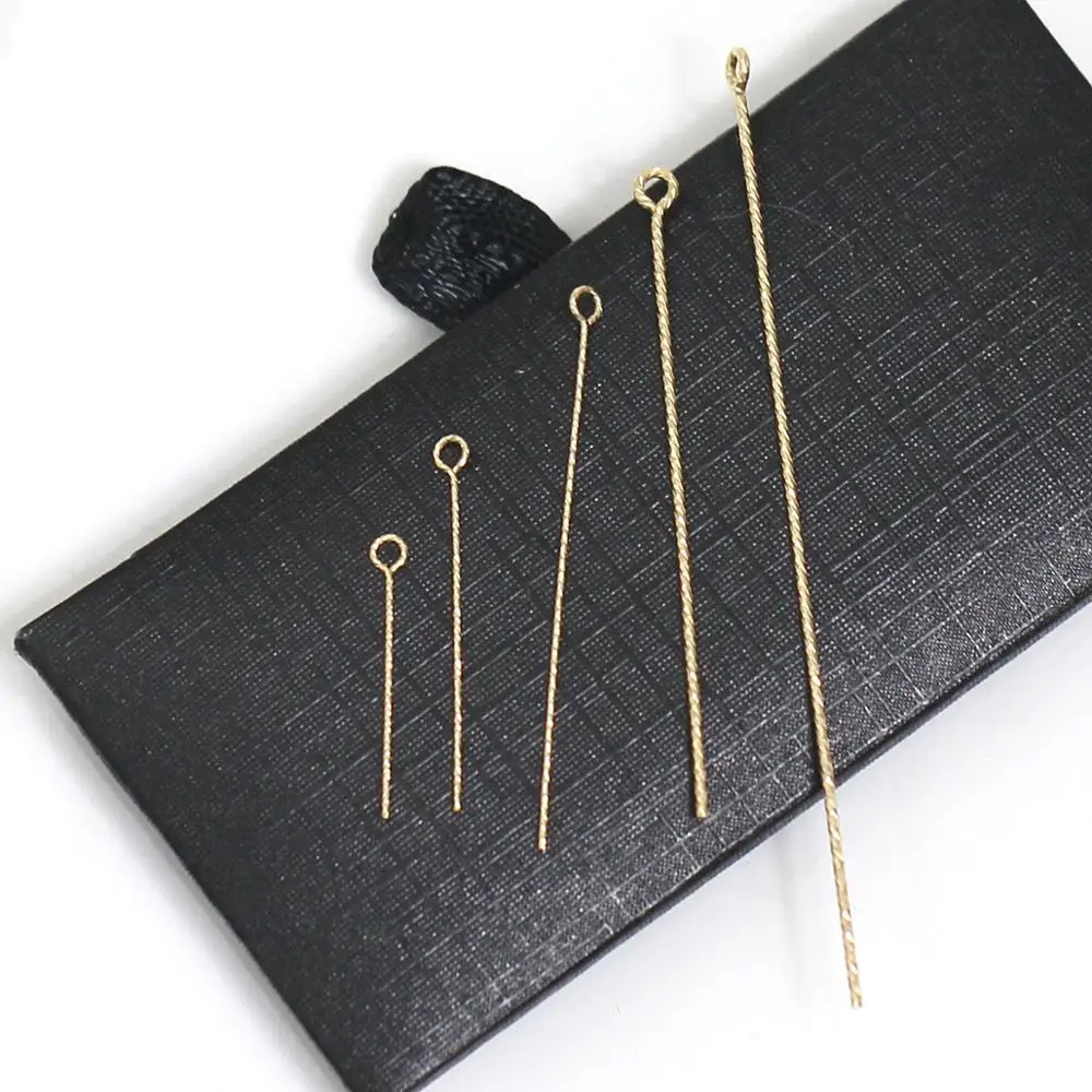 Beadsnice  Gold Filled Eyepins Eye Pins Headpins for Beading Pendant Bail Bulk Jewelry Supplies ID39929