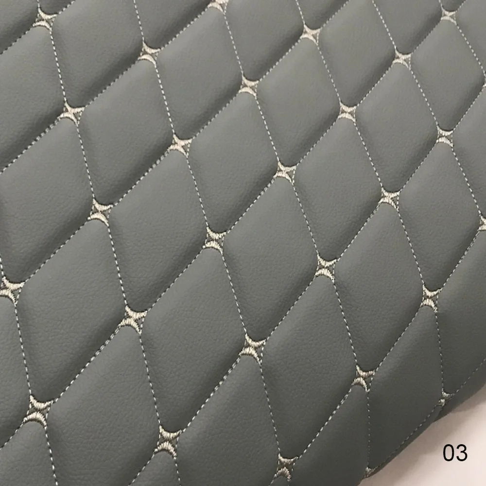 Leather Factory Thickened Waterproof Quilted Embroidered Car Interior Upholstery Synthetic Leather Material For Car Seat