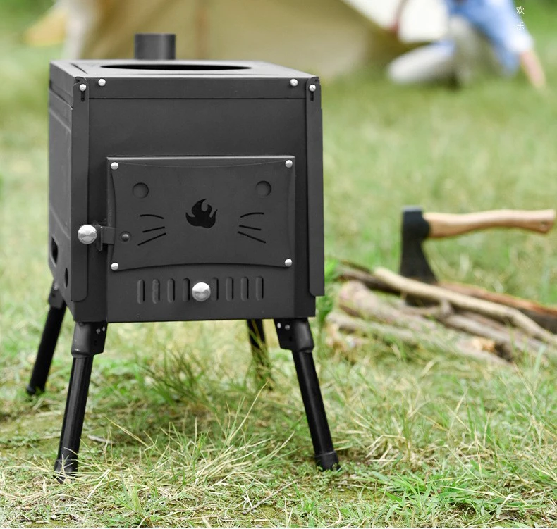 HOT Cheap Picnic Cubic Folding Cooking Tent Sauna Camp Solo Fireplace Portable Wood Stove Cassette furnace Wood Sauna Stove
