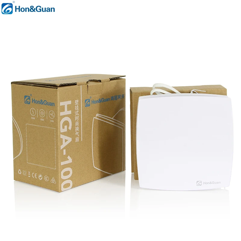Hon&Guan plastik bathroom fan blower pressure fan filter bathroom shower ornate bathroom fan