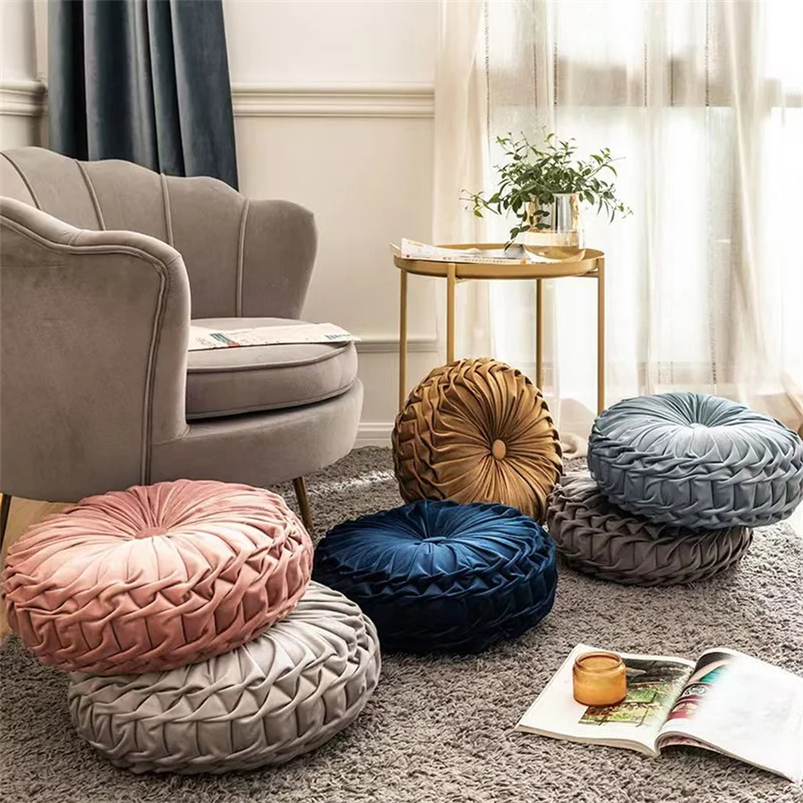 2024 New Products Solid Color Luxury Decorative Dormitory Living Room Sofa Soft Round Cushion Throw Pillow
