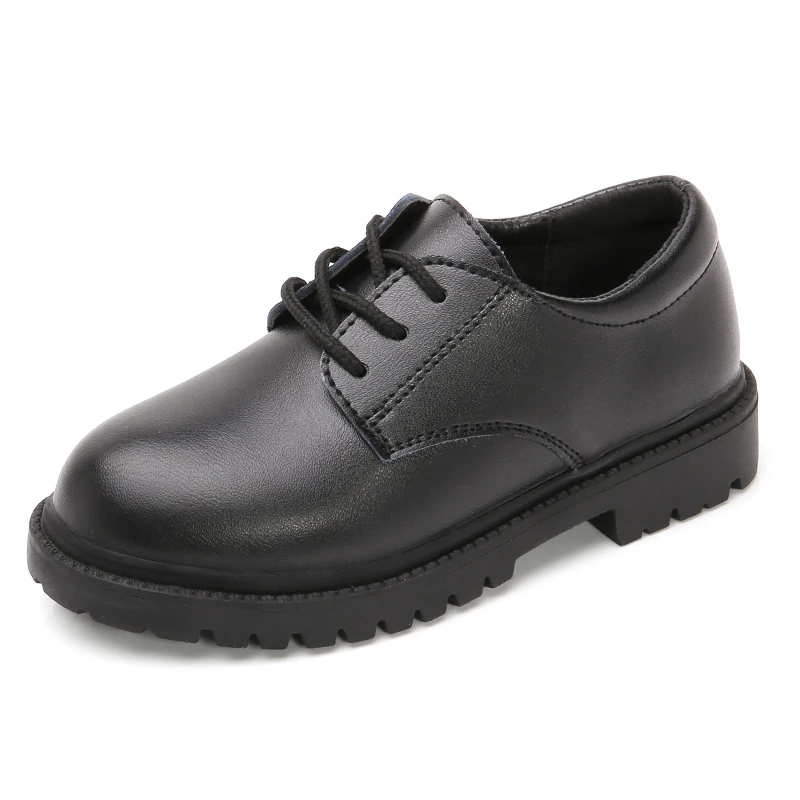 
Custom Teenage Boy Black Leather Uniform Shoes Children Dress School Shoes 