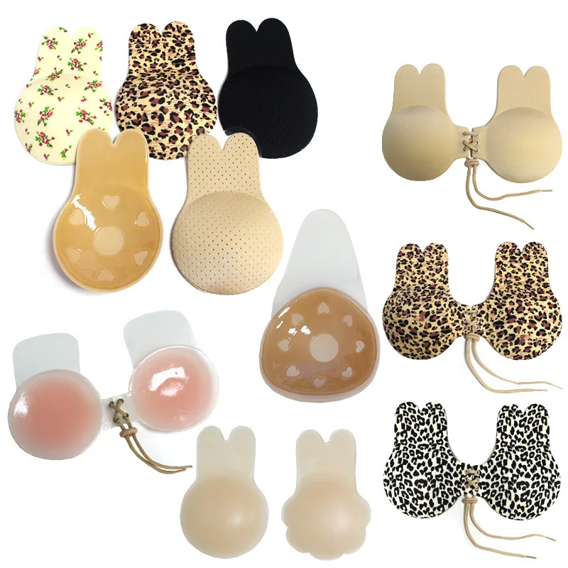 invisible clothcomfortable strong glue different color invisible breast reusable waterproof silicone rabbit nipple drinker cover