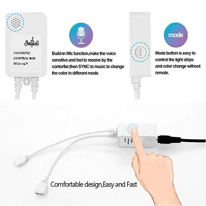 Indoor double line installation 10 meters music sync flexible rgb led strip light